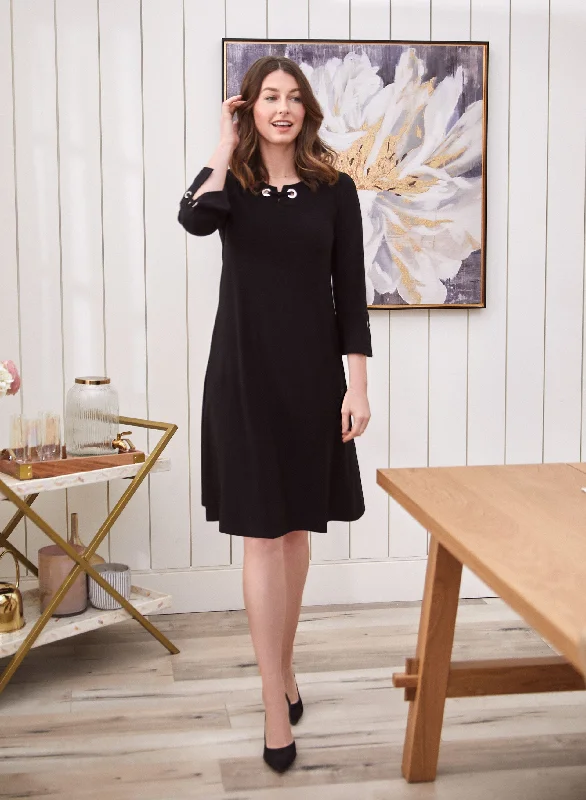 3/4 Sleeve Scoop Neck Dress