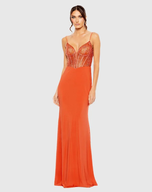 Sweetheart Mesh Embellished Gown