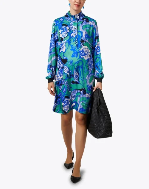 Blue Multi Paisley Print Dress