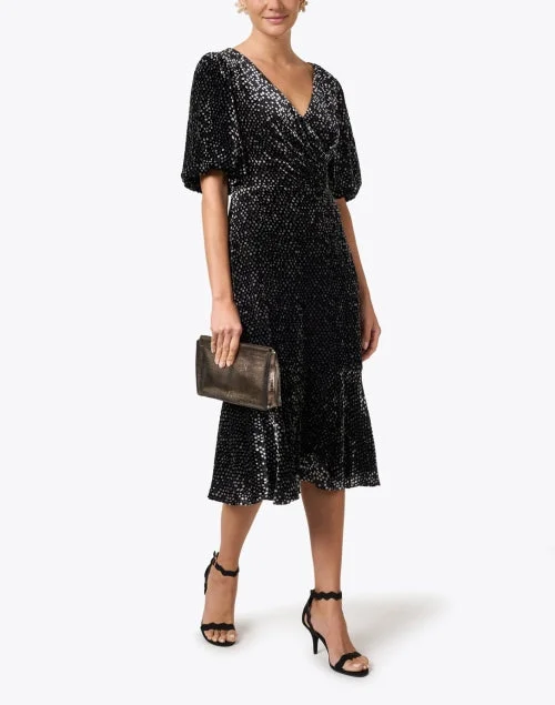 Colette Black Velvet Dot Dress