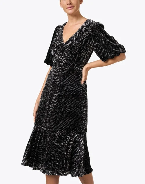 Colette Black Velvet Dot Dress