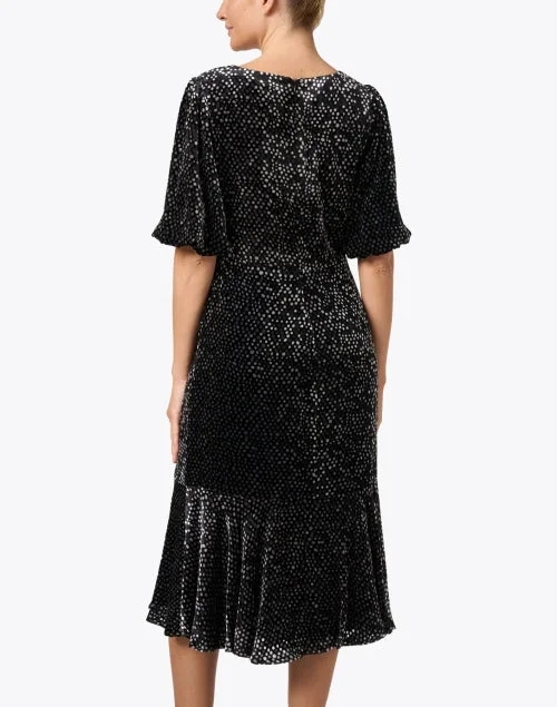 Colette Black Velvet Dot Dress