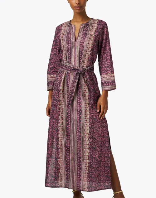 Jane Pink and Brown Multi Print Kaftan