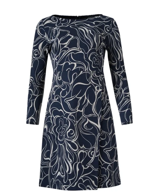 Jumicos Navy Abstract Print Dress