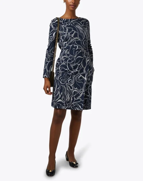 Jumicos Navy Abstract Print Dress