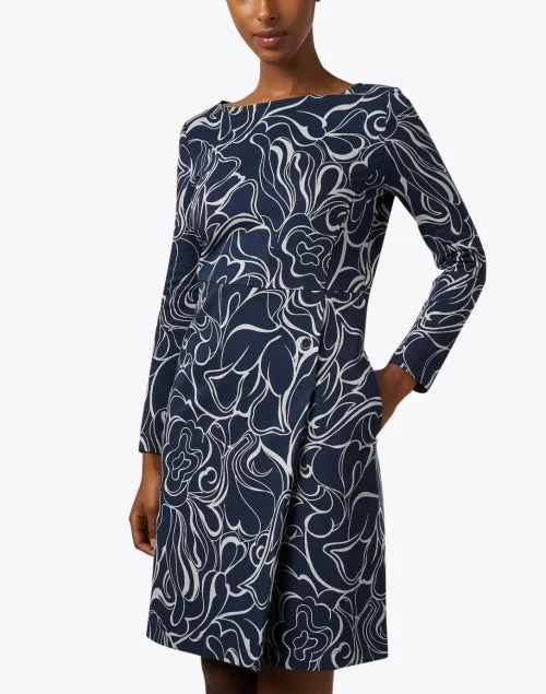 Jumicos Navy Abstract Print Dress