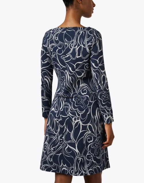 Jumicos Navy Abstract Print Dress