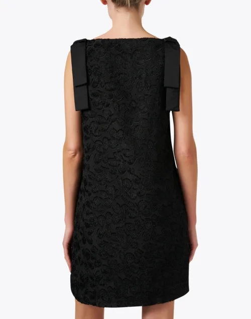 Michelle Black Velvet Floral Shift Dress