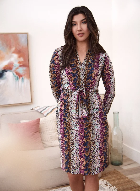 Printed Long Sleeve Jersey Dress