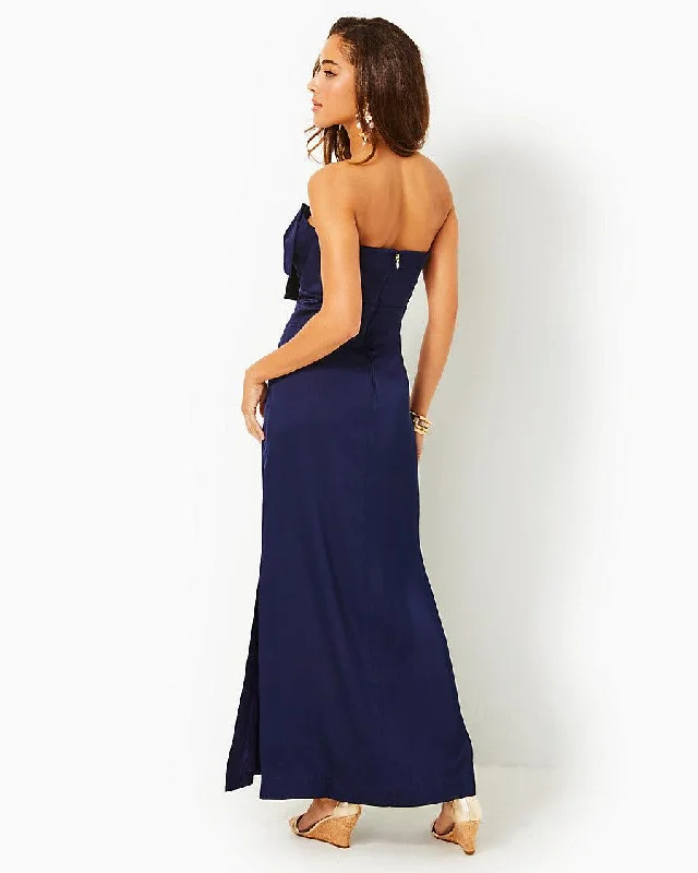 Carlynn Satin Maxi Bow Dress