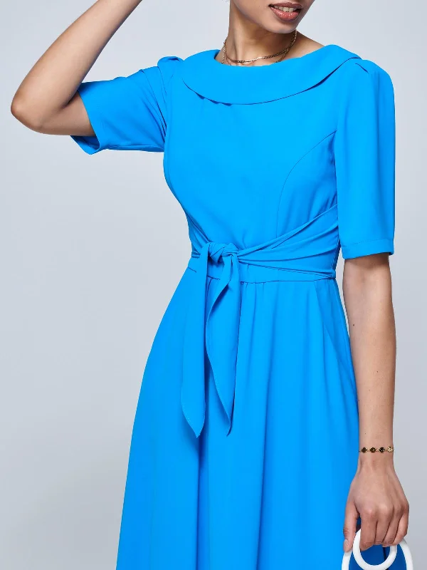 Jolie Moi Gemma Belted Midi Dress, Blue