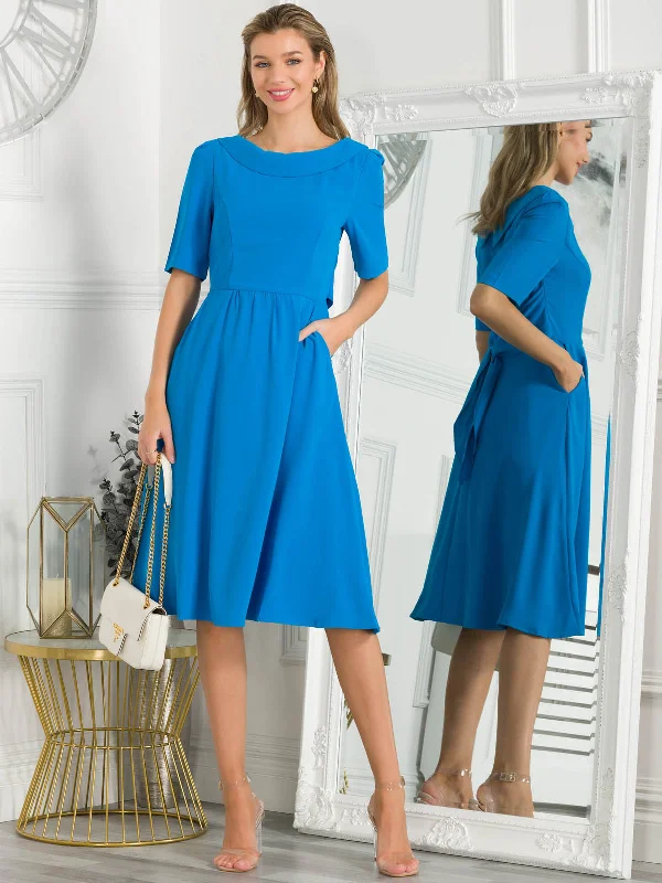 Jolie Moi Gemma Belted Midi Dress, Blue