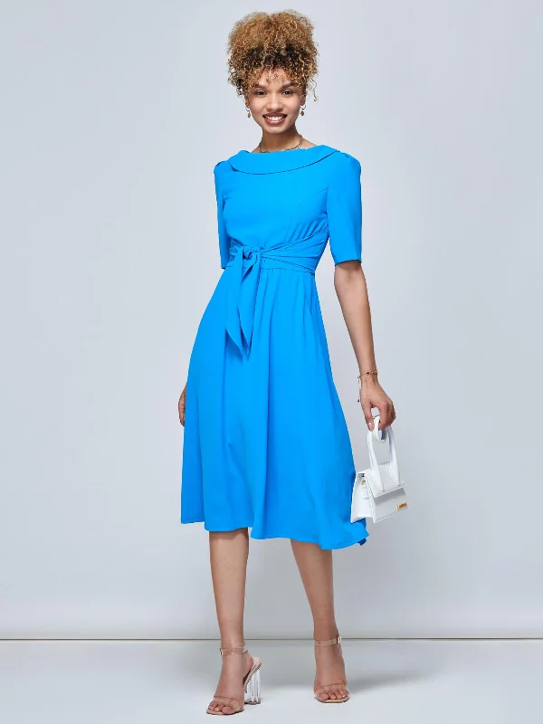 Jolie Moi Gemma Belted Midi Dress, Blue