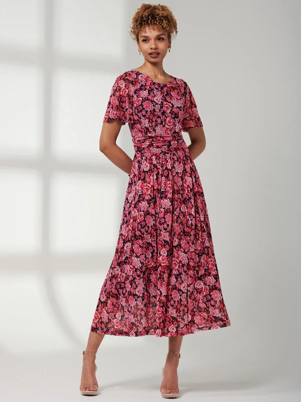 Giana Floral Midi Dress, Navy Floral