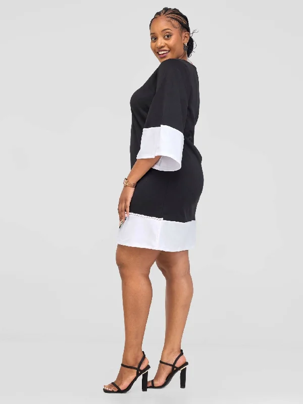 JMC Alina Shift Dress - Black / White