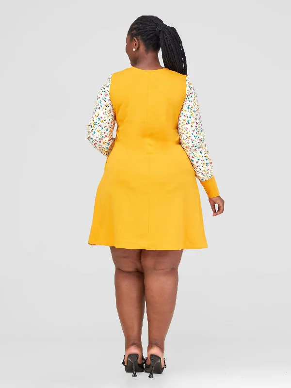 Jolly Fancy Wear Tamasha Shift Dress - Mustard