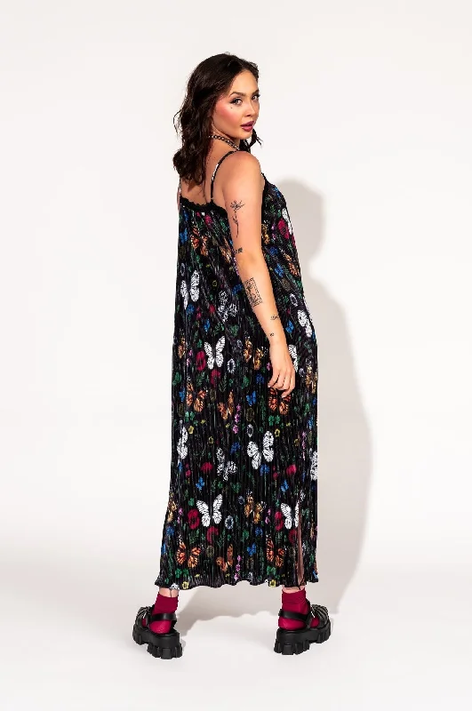 Money Honey Plisse Slip Dress in Folklore Florals