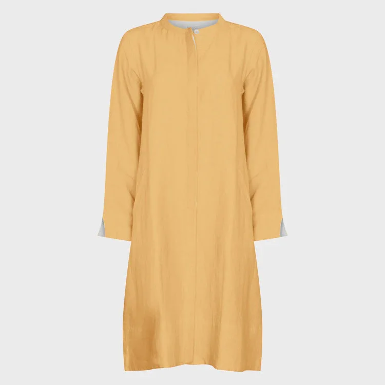 NOLOGO Super mix gold linen coat dress