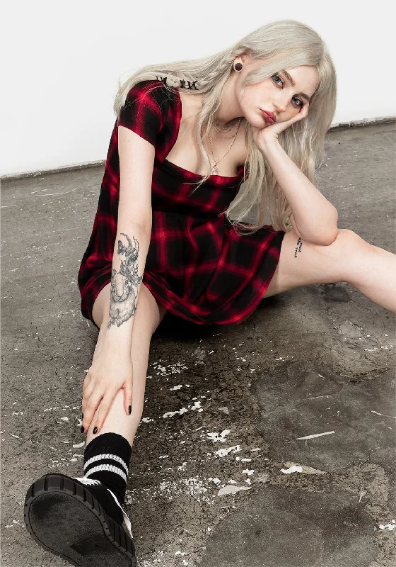 Pennyroyal Red Check Dress