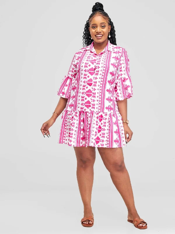 Stylish Sisters Midi Dress - Pink