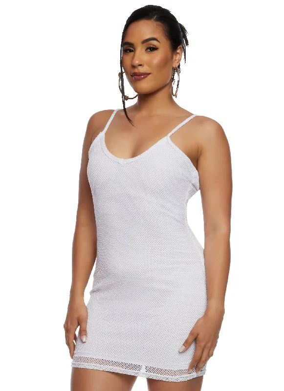 Fishnet Lined Cami Mini Dress