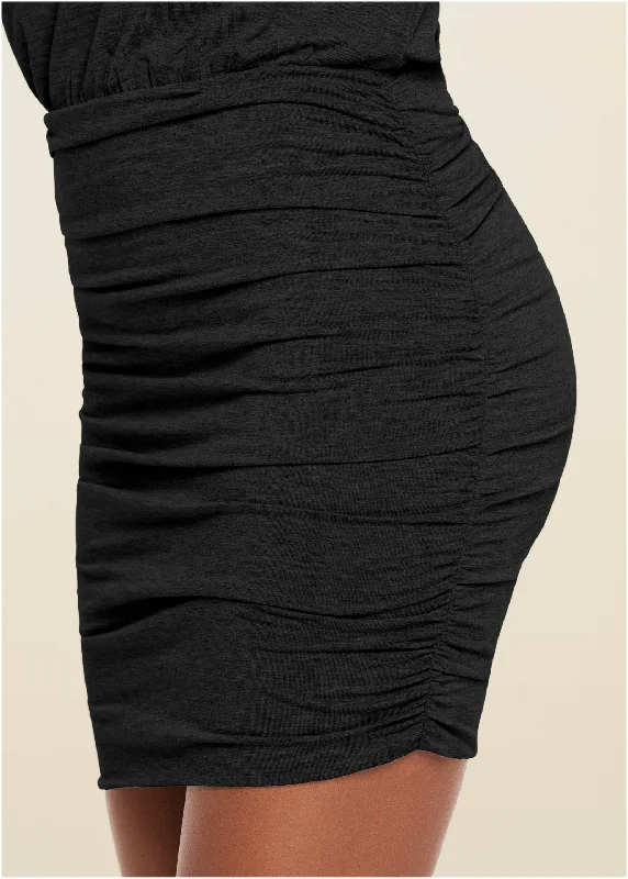 Ruched detail dress - Black