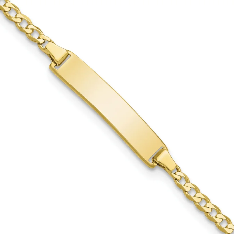 10KT Yellow Gold 5.5-inch 4.3MM Childrens Curb ID Bracelet