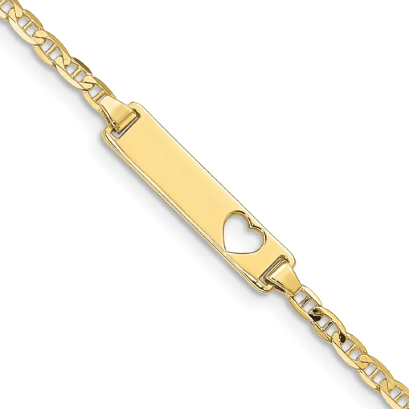 10KT Yellow Gold 6-inch 4.8MM Anchor Link ID Bracelet