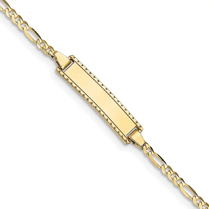 10KT Yellow Gold 6-inch 5.1MM Childrens Figaro ID Bracelet