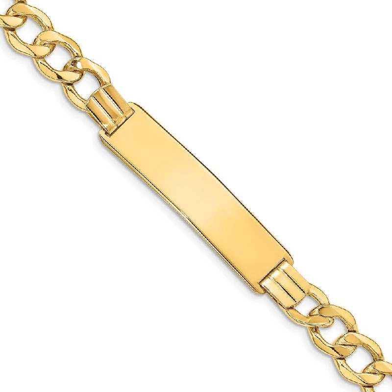 14k Yellow Gold Curb Link 8mm I.D. Bracelet - 8 Inch