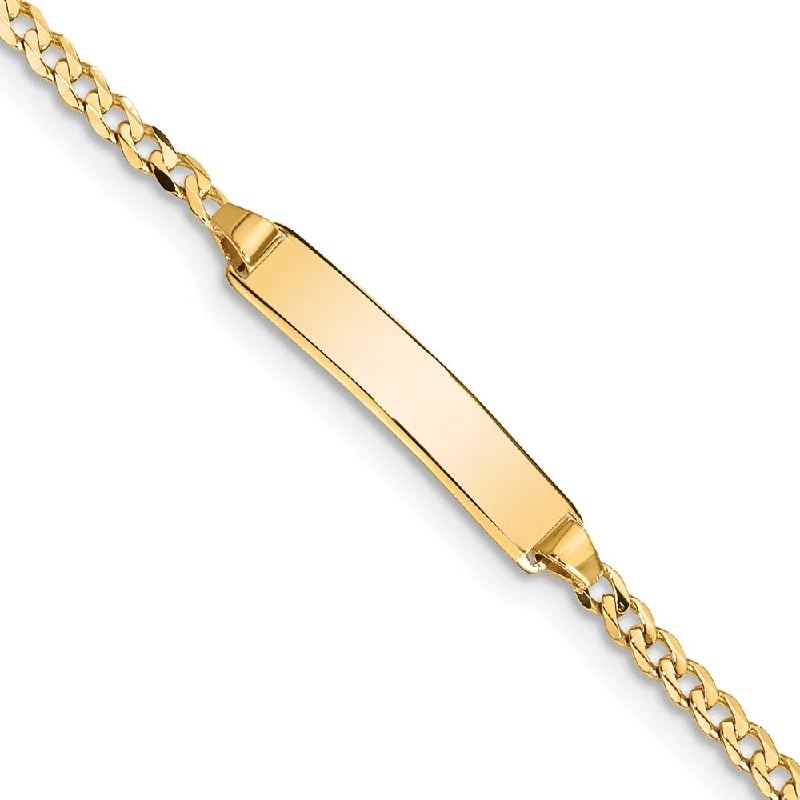 14k Yellow Gold Curb Link I.D. Bracelet - 8 Inch