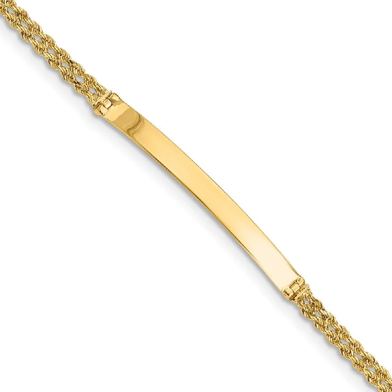 14k Yellow Gold Two Strand Rope I.D. Bracelet - 7 Inch