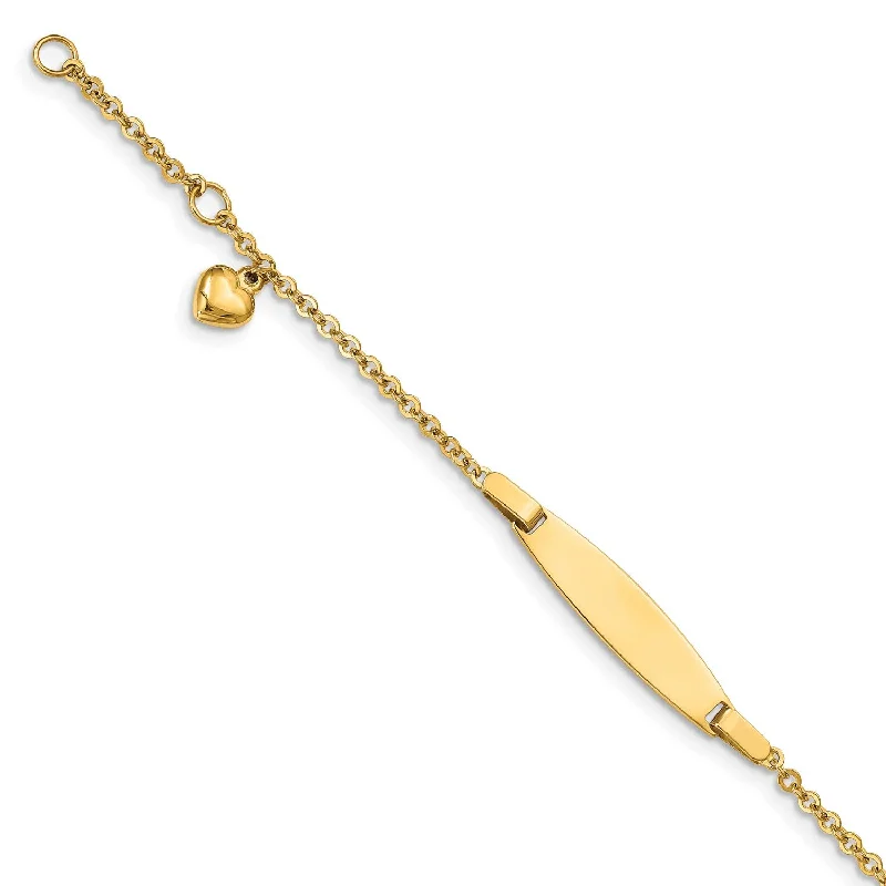 14KT Yellow Gold 4.5-inch ID Baby Bracelet w/.5-inch Extender