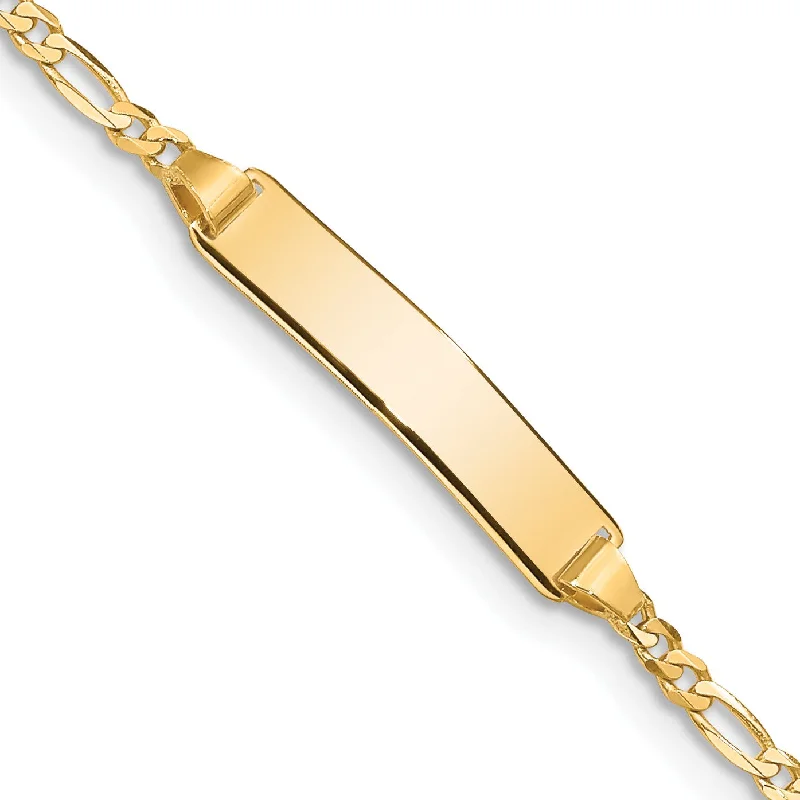 14KT Yellow Gold 5.5-inch 5MM Lobster Clasp Figaro ID Baby Bracelet