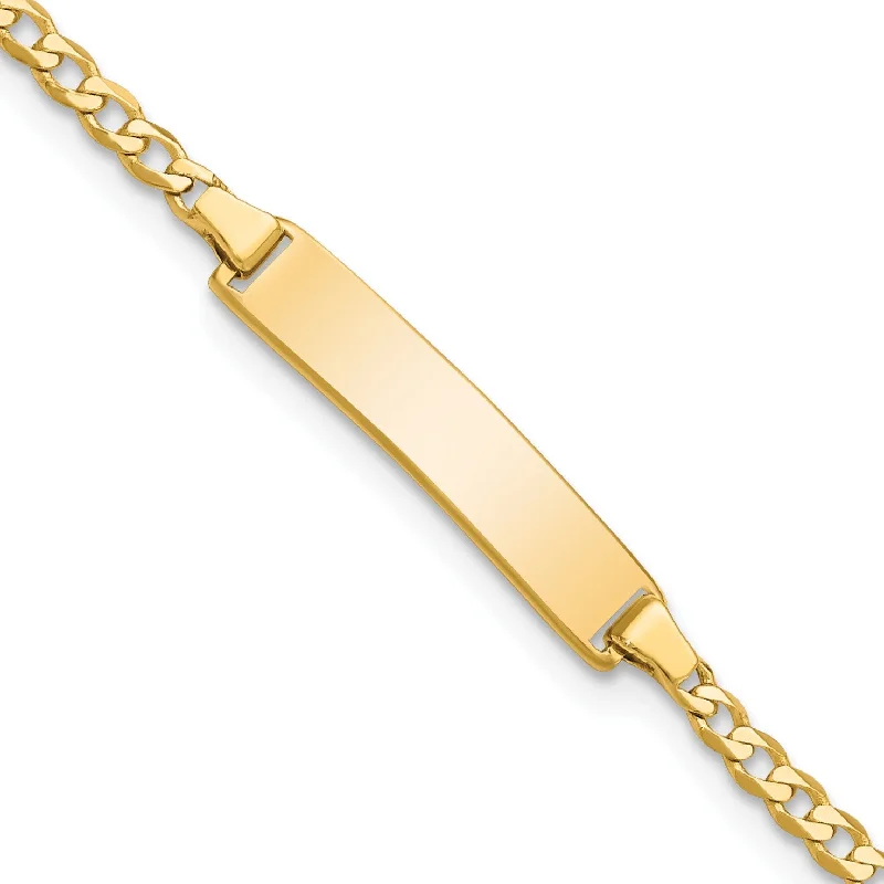 14KT Yellow Gold 6-inch 4.5MM Childrens Curb ID Bracelet