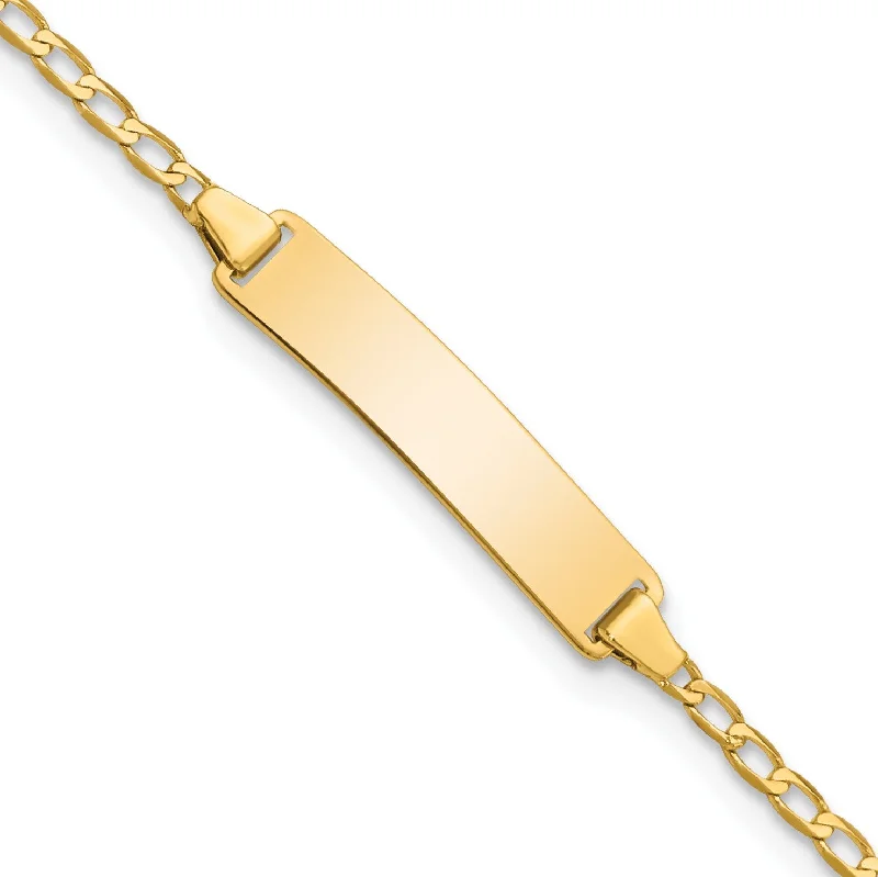 14KT Yellow Gold 6-inch 4.8MM Childrens Curb ID Bracelet