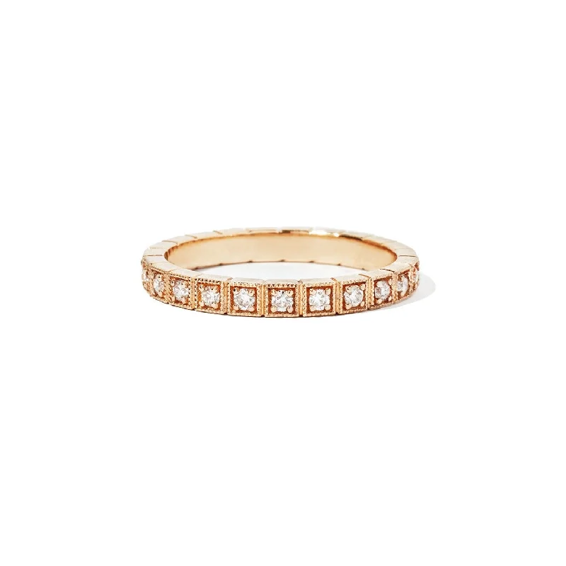 2mm Notched Deco Diamond Eternity Ring