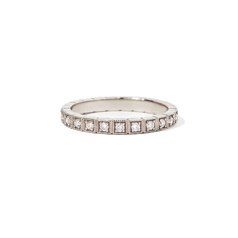 2mm Notched Deco Diamond Eternity Ring