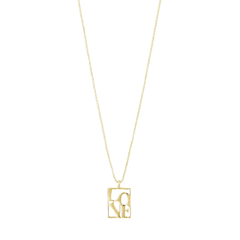 LOVE TAG, recycled LOVE necklace gold-plated