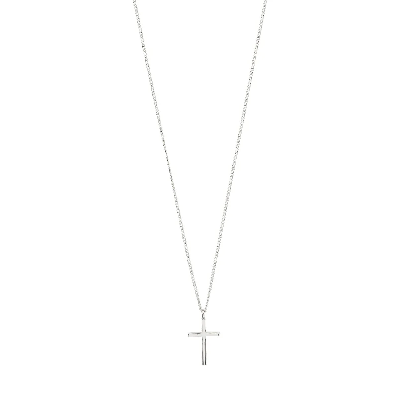 DAISY recycled cross pendant necklace silver-plated