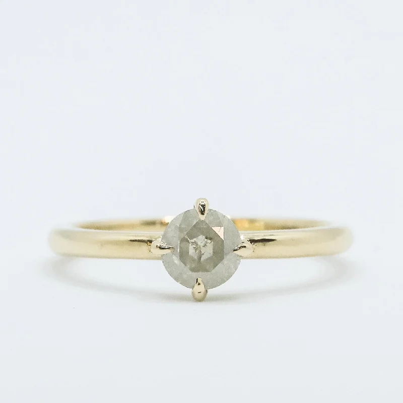 Compass-Set Icy Salt + Pepper Diamond Ring in 14k Yellow gold No.1