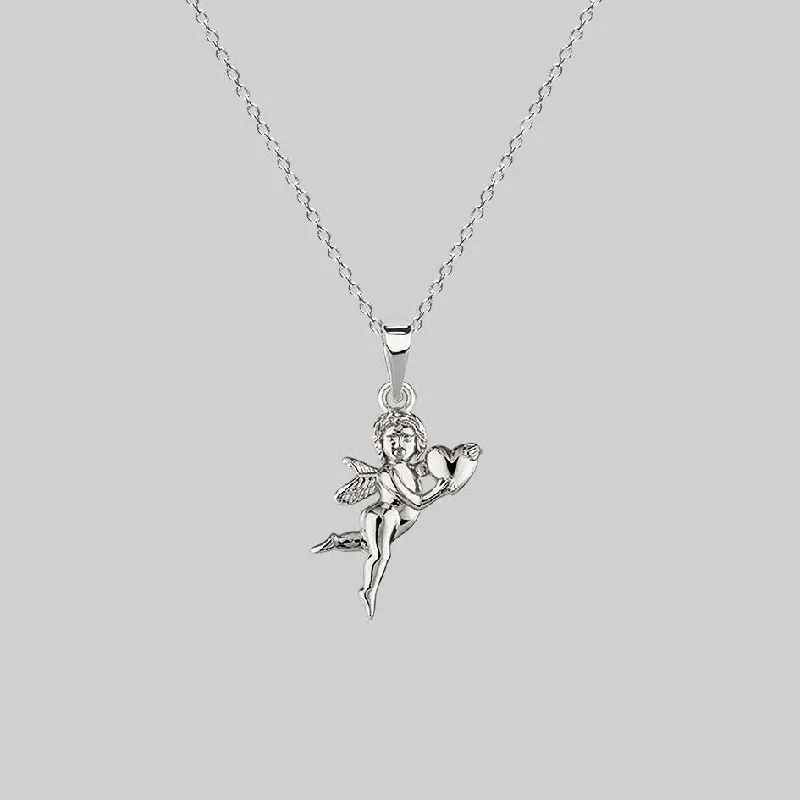 Silver / Single Cherub With Heart