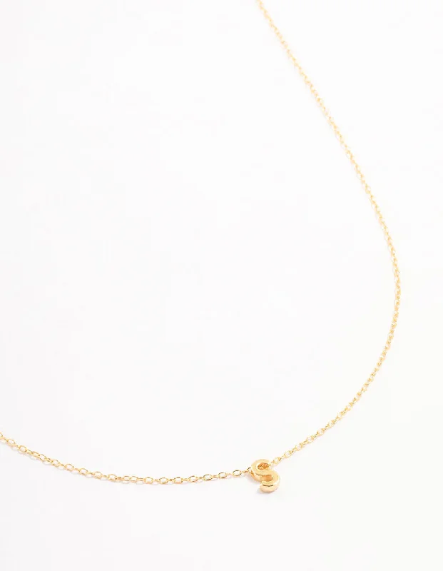 Gold Plated Sterling Silver Initial S Necklace