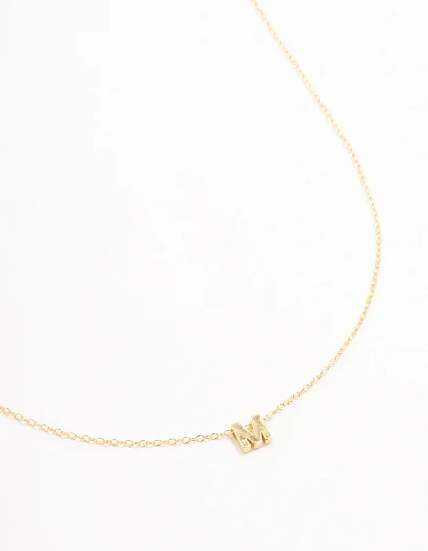 Gold Plated Sterling Silver Intial M Necklace