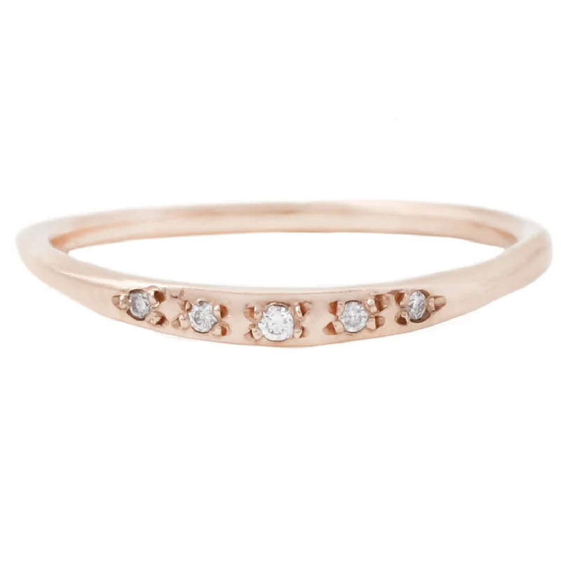 Rose Gold Starry Arch Ring