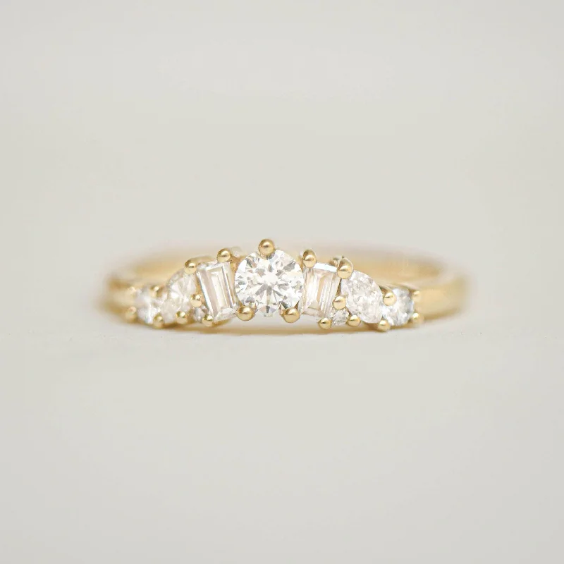 Marquise & Baguette Diamond Mosaic Contour Band