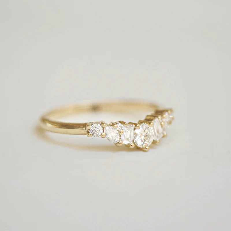 Marquise & Baguette Diamond Mosaic Contour Band