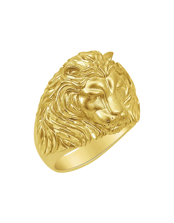 Men's Ring - 10ct Yellow Gold Men's Lion Ring - 786765