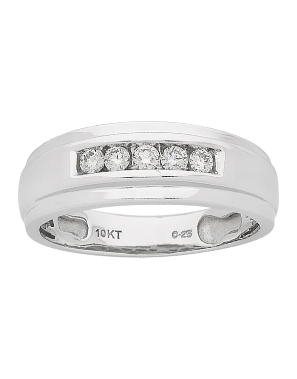 Men's Ring - 10ct White Gold Diamond Ring - 767641