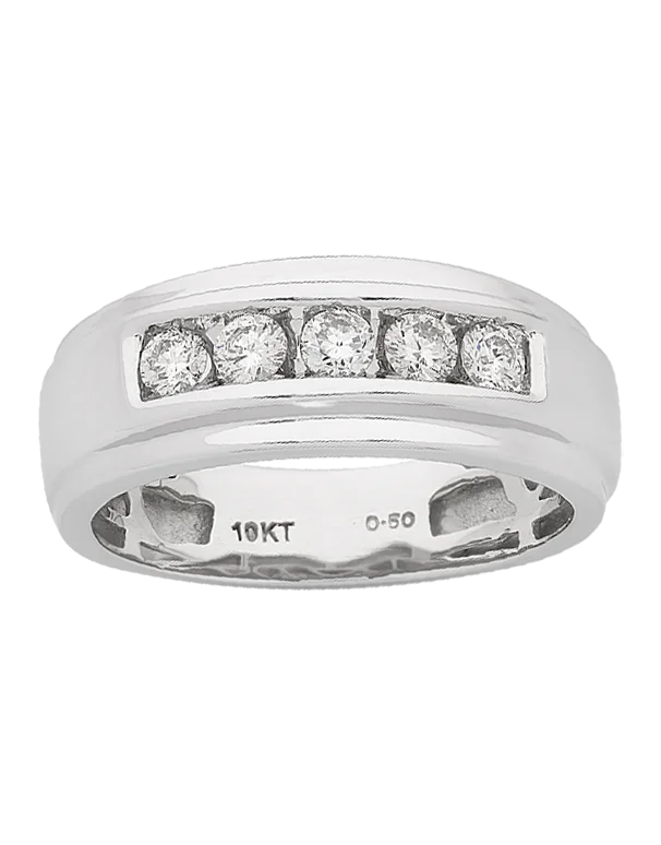 Men's Ring - 10ct White Gold Diamond Ring - 767643